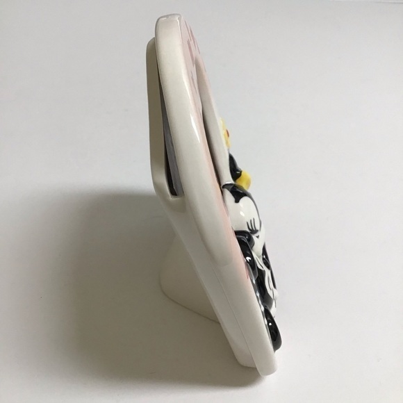 Vintage Disney Valentine Mickey & Minnie Kiss Ceramic Heart Picture Frame Japan - Picture 8 of 13